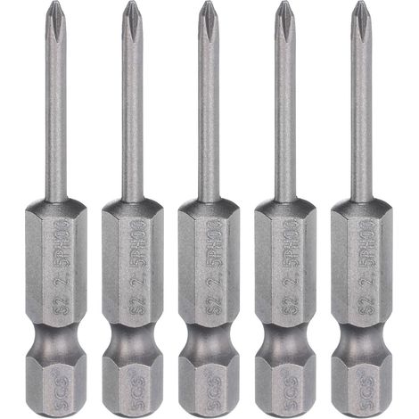 5pcs Embout De Tournevis Cruciforme 00 Ph00 2" (50mm) Long (1/5)