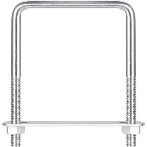 Carré U-Boulons, 2 Ensembles 77mm(3.03") Interne Largeur 110mm Longueur M8 304 Inox Acier U Pince Boulon avec Écrous et Plates, pour Remorque Bateau (1/5)