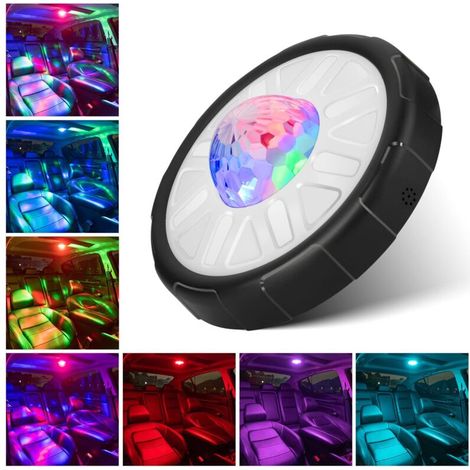 Kabellose LED-Innenraumleuchte für Autos, USB-LED-Innenbeleuchtung RGB 12 Farben Touch-Steuerung LED-Leuchte für Auto, Kofferraum, Boot, Wohnwagen
