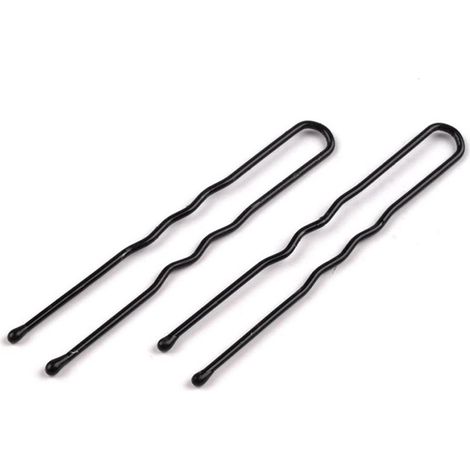 Horquillas M01 para moños, negras, 5 cm, horquillas cortas para moños, 5 cm, negras, 20 unidades (1/2)