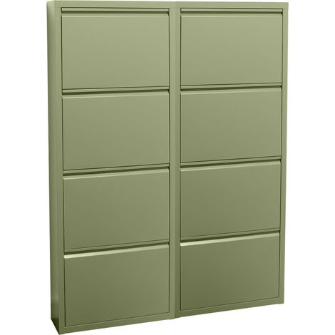 Ebuy24 – Armoire à chaussures 8 portes en métal vert – Dimensions tiroir L46/L29/P13 cm – Accès facile avec portes simultanées – Meuble design durable