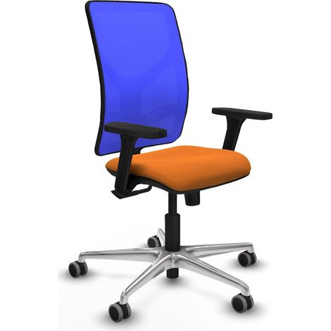 Chaise bureau piqueras y crespo Motilla bleu simili cuir (1/2)