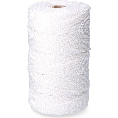 Cordon trenzado poliéster granete blanco 5 mm x 200 m (1/4)