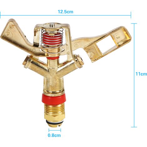 Buse d'arrosage à bras oscillant rotatif en laiton avec connecteur de 1/2 pouce pour l'irrigation de jardin (1/5)