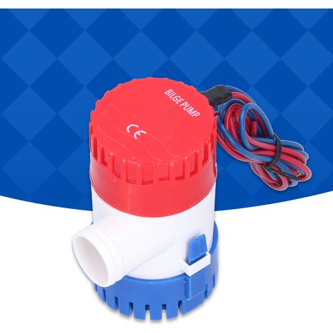 Pompe de cale submersible électrique 12V/24V, automatique avec interrupteur, 350 à 1100 GPH, idéale pour le drainage (modèle 12V 500GPH) (1/5)