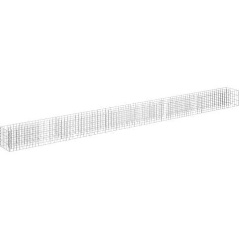 Jardinière lit surélevé plantes fleurs jardin à gabion 450 x 30 x 30 cm acier galvanisé (1/5)