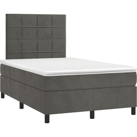 Maison Exclusive - Cama box spring con colchón terciopelo gris os (1/5)