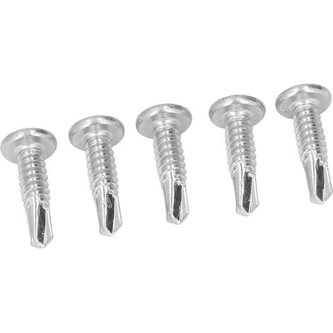 50 vis autoperceuses en acier au carbone zingué, tête ronde, diamètre 4,8 x 19 mm, pour la maison. (1/5)