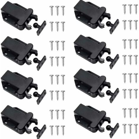 8 Pièces Loquets à Libération Tactile, Loqueteau Pousse Lache Loquets de Porte Non Magnétiques pour Placard Meubles Porte