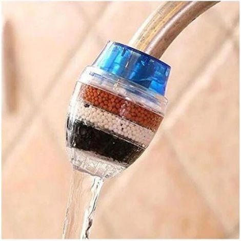 Filtre Purificateur D Eau - Charbon Actif - 4 Niveaux De Filtration - Compatible Robinet 16 A 19 Mm - Emboitable - 1 Unite (1/4)