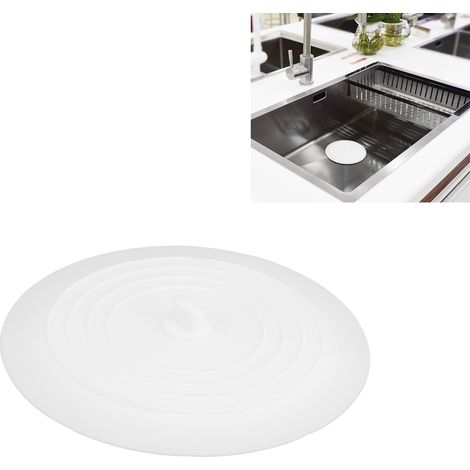 Tappo di scarico in silicone resistente e pratico per lavello, ideale per bagno e cucina (bianco). (1/5)