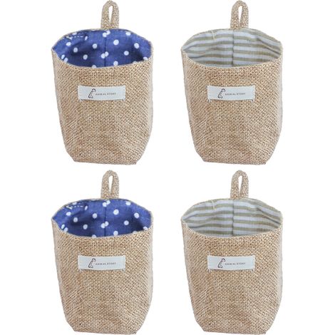 Panier De Rangement Murale - En Lin Et Coton - Pliable - Pour Salle De Bain Cuisine Chambre - 1 Pièce (1/5)