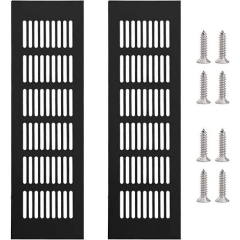 Grille De Ventilation - Aluminium Alliage - 250 X 80 Mm - Pour Cuisine Salle De Bain Garage - Lot De 2 (1/5)