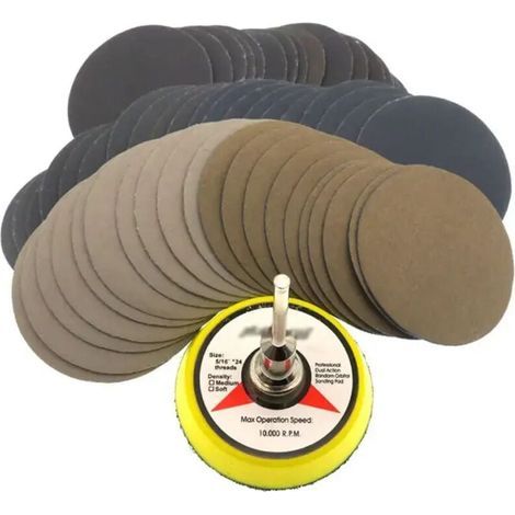 101 disques de ponçage secs et humides de 2 pouces, outil de travail du bois, disque de papier de verre à récurer à l'eau (1/3)