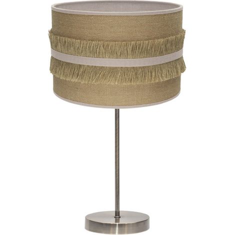 Große Tischlampe natalia 1xe27 Leder/Sack beige 62x30x30 cm (1/2)