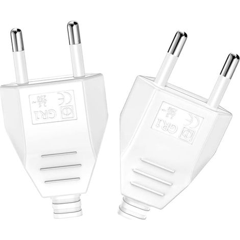 Zweiteiliger weißer Flachstecker im europäischen Stil, 250 V 2,5 A Stecker, dekorativer Einbaustecker für den Hausgebrauch. (1/5)