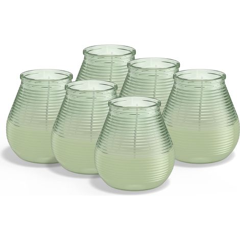 Citronnelle - Bougie de patio - Extérieur - Parfumée - Vert - 40 heures de combustion - Lot de 6 (1/5)