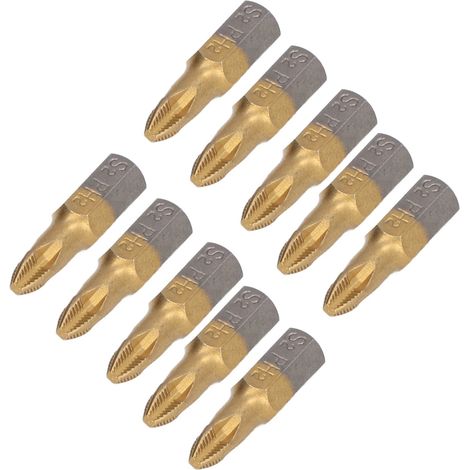 10 Embouts Tournevis Phillips Magnétiques, Tige 1/4" Hex, Revêtement Titane, pour Perceuse Visseuse