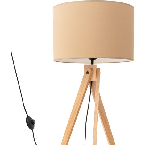 SOLLUX SL.1905 Lámpara de pie NATT beige color topo/madera natural - ref: SL.1905 (1/2)