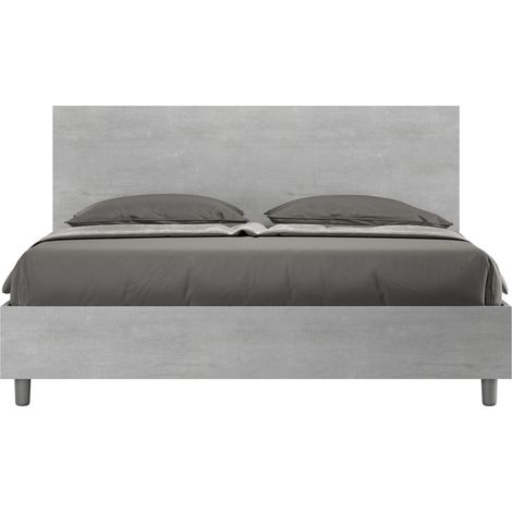 Letto Matrimoniale 160x190 cm Senza Rete Testata Dritta New Egos Cemento (1/4)