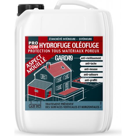 Procom – Imperméabilisant hydrofuge oléofuge anti tache effet mouillé – Protection béton, pierre, marbre – 1 litre pour surfaces poreuses