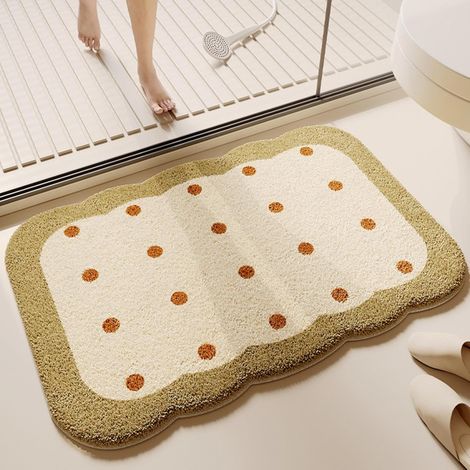 Alfombra de baño, decoración de baño, base antideslizante, masaje para los pies, material suave y de alta calidad, fuerte adherencia, fácil de limpiar, multifuncional, adecuado para el hogar, cocina,