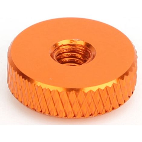 Lot de 10 écrous M4x14x5 à serrage manuel en alliage d'aluminium, couleur orange. (1/5)