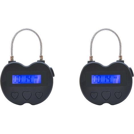 2x Cadenas électronique de voyage avec minuterie intelligente, affichage LCD, rechargeable par USB (1/5)