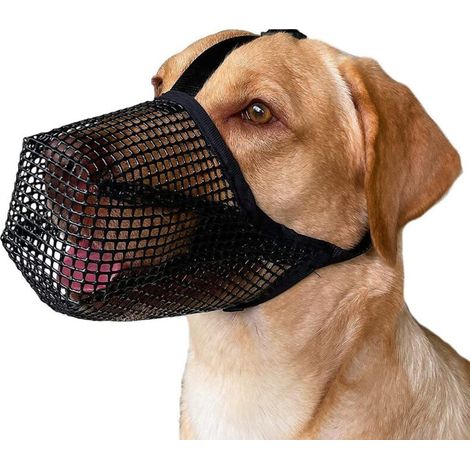 Dog Muzzle, Anti-Bite/Eat/Chew Muzzle, Breathable, Adjustable Dog Muzzle, Anti-Bite Dog Muzzle (Black-L) MUMU (1/4)