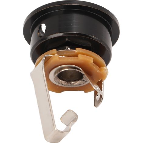 Jack de sortie stéréo guitare électrique TL, embase ronde renforcée en métal noir, connecteur femelle robuste pour câble jack 6,35mm (1/5)