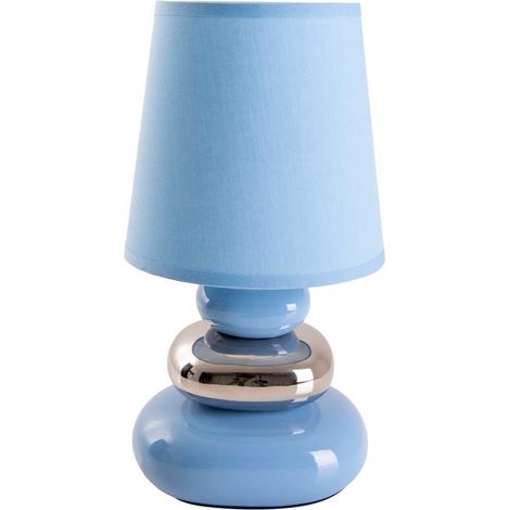 Tischleuchte Beistelllampe Schreibtischlampe Blau Schlafzimmerlampe H 31 cm
