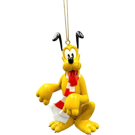 Pendente 3D Pluto Vintage con Sciarpa H10 Giallo Rosso Nero Peraga Christmas