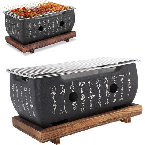 Barbecue de style japonais Grill de barbecue portable Chauffage rapide Calligraphie rectangulaire Grill au charbon d'aluminium Table japonaise Outils de barbecue Ă la maison (XL) (1/5)