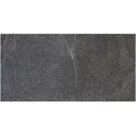 Carrelage effet Pierre Gris Anthracite 120x60x0,9 cm In&Out Luzerio - Sol et mur intérieur et Sol extérieur (vendu par carton de 1,44 m²) - RO'MA CARRELAGE