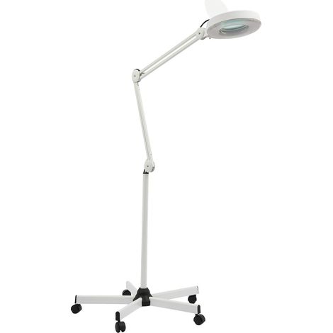 HAUTOUR Lampe Loupe LED 5X, Grossissement Cosmétique, sur Pied Trépied, Esthétique, Lentille 5 Dioptries, Éclairage LED Clair, Support Stable, Salon Beauté, Soins Visage, Travail Précis (1/5)