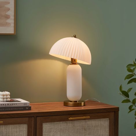 Vintage-Tischlampe mit verstellbarem Glasschirm - Adaline