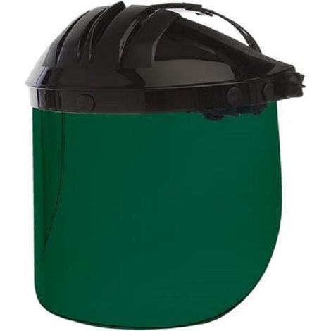 pantalla facial de protección 324-rg. policarbonato verde. en 166:2001. espesor 1,5mm. polipropileno negro. talla 56-64c