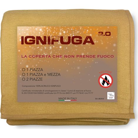 COPERTA IGNIFUGA antifiamma ANTIFUOCO CLASSE 1 omologata MADE in ITALY 1 PIAZZA (1/5)