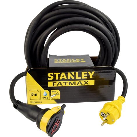 Stanley – Prolongateur de chantier 5m – Câble H07RN-F 16A IP44 – Résistant aux projections d'eau – Pour chantiers humides (1/4)