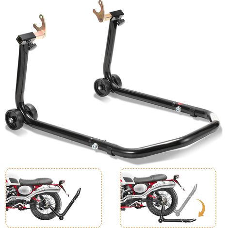 Jiubiaz Motorradständer Hinterradheber, U-förmiger Werkstattständer, verstellbar 30–40 cm, Schwarz (1/4)