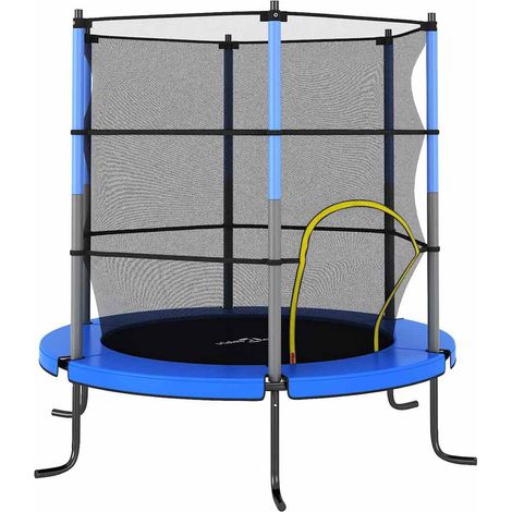 Trampoline avec filet de sécurité Rond 140x160 cm Bleu vidaXL (1/5)