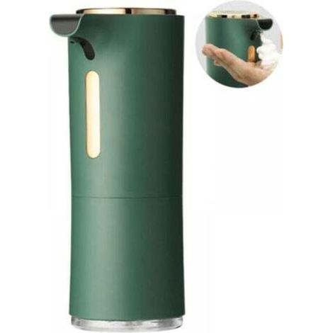 Dispenser di sapone automatico a parete, adatto per cucina e bagno, 300 ml, dimensione regolabile (verde)