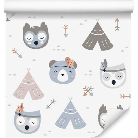 Papel pintado de animales indios para salón y dormitorio, 50x1000 cm (1/5)