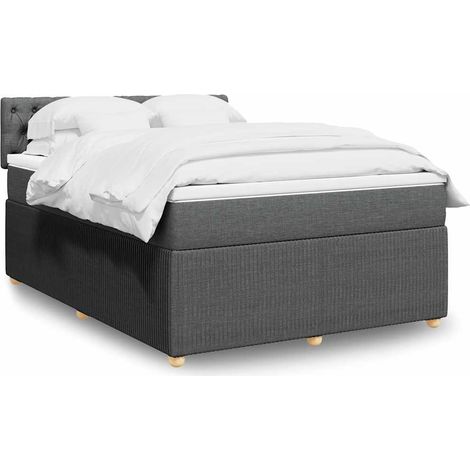 Boxspringbett mit Matratze Dunkelgrau 160x200 cm Stoff