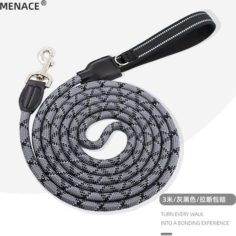 Longe pour Chien 5m, Long Laisse Chien Corde avec Poignée pour Chiens, Convient aux Chiens de Petite à Grande Taille, Noire - Laisses Classiques Laisses et de Dressage