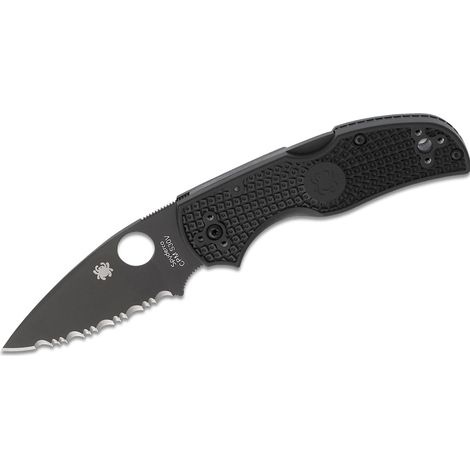 Spyderco STE-C41SBBK5 Couteau pliant natif 5 lames en acier CPM- S30V dentelé noir de 7,5 cm de long et manche FRN noir. Clip de poche à 4 positions (1/5)