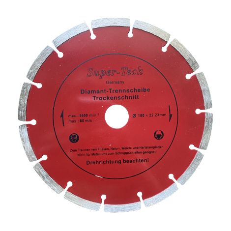 Diamanttrennscheibe für Fliesen und Glasuren, 180 mm