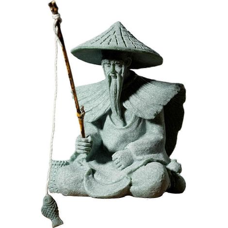 Statue miniature en grès, figurine décorative artisanale, cadeau, œuvre d'art, accessoire de jardin, ornement paysager pour pot de fleurs extérieur-Style A