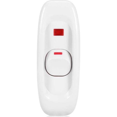 AC 250V 10A ON/OFF Inline Desktop Cord Switch with LED Indicator Light White (1/4)