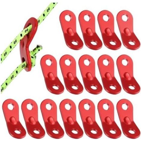 Tendeur de Corde, 16 pièces Tendeur de Corde Camping en Alliage d'Aluminium, Guyline Tendeurs Ajusteur de Corde, Tendeur de Tente, Corde Boucle Ajusteur pour Tente Bâche Randonnée (1/5)